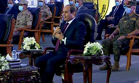 President Abdel-Fattah El-Sisi speaking at the inauguration of Robeiki industrial complex on Tuesday