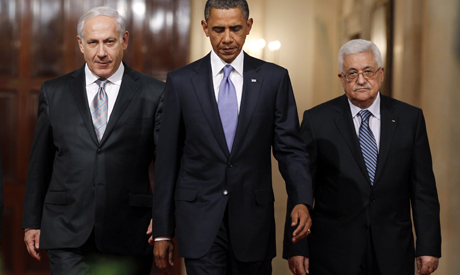 Netanyahu, Obama and Abbas  