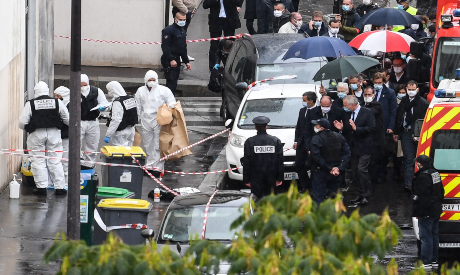 French Prime Minister Jean Castex at the scene where several people were injured near the former off