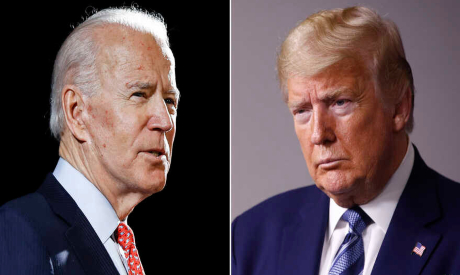 Joe Biden (L) and Donald Trump (R)