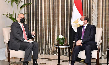 Egyptian President Abdel-Fattah El-Sisi and Jordan’s Prime Minister Bishr Al-Khasawneh