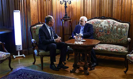 Russian Foreign Minister Sergei Lavrov (L) met with his Iranian counterpart Mohammad Javad Zarif(R)