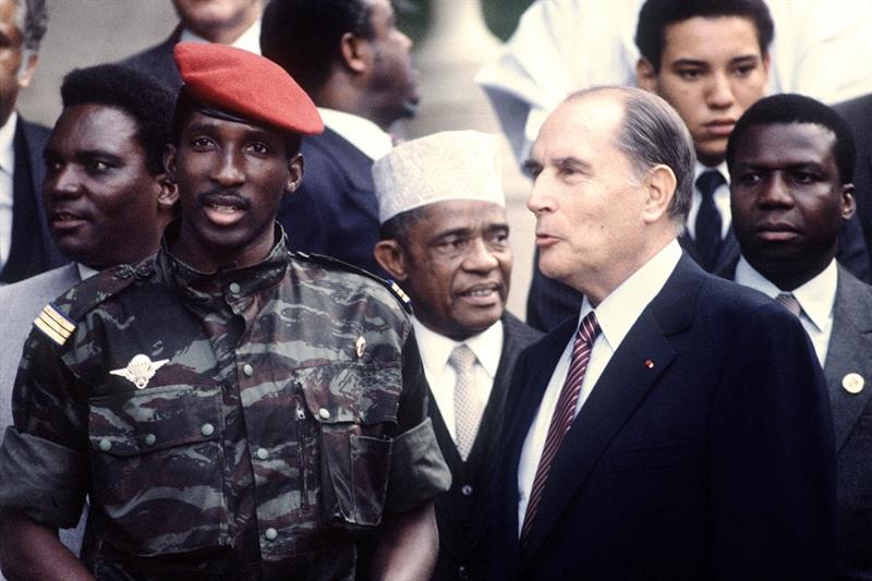 Presidents Sankara and Mitterrand 
