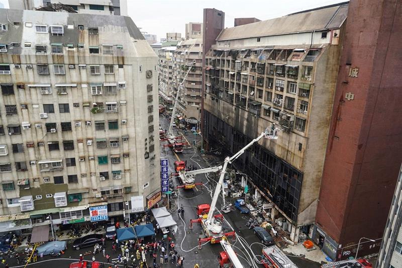 Rescue operations after an overnight fire in Taiwan
