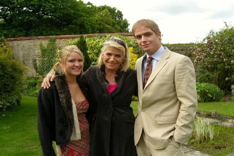 Alexander Monson with his mother and sister