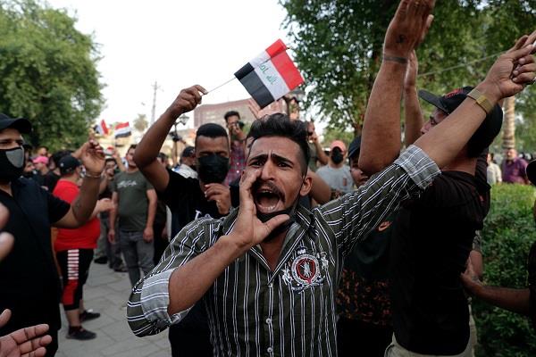 Protesters calling for better political life in iraq since the US-led invasion of 2003