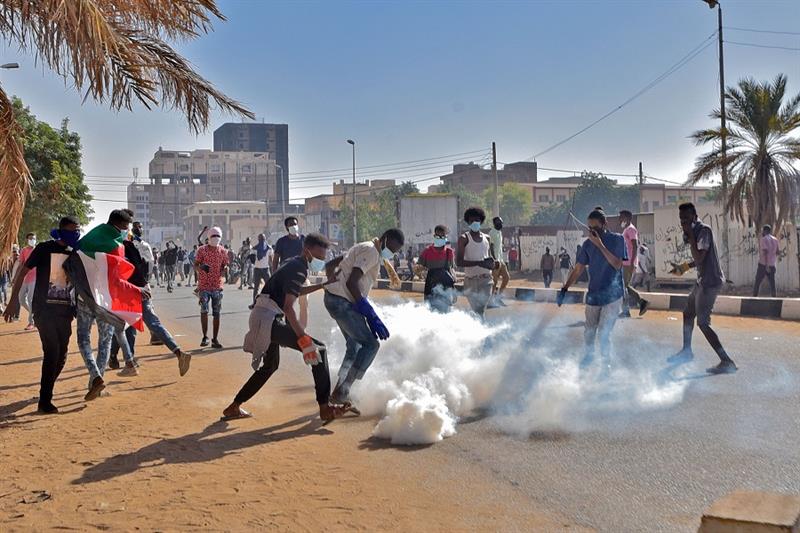 Demonstrators  in Sudan