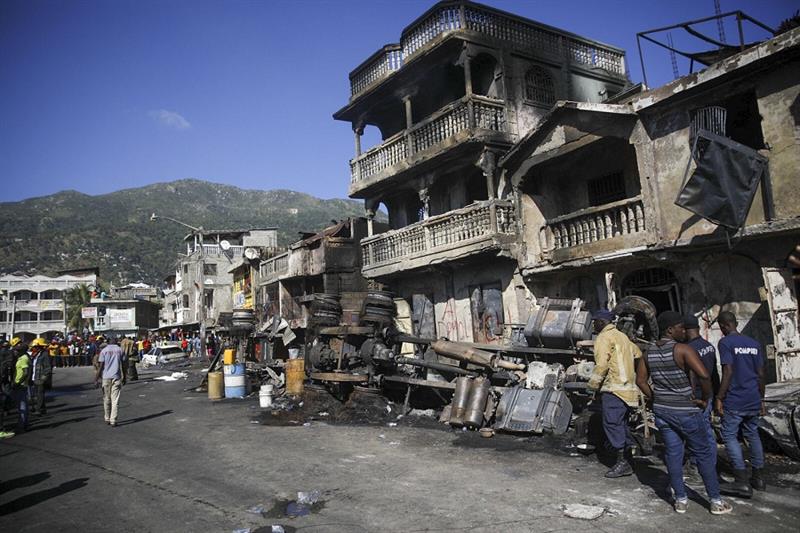 Gas tanker truck exploded in the Haiti