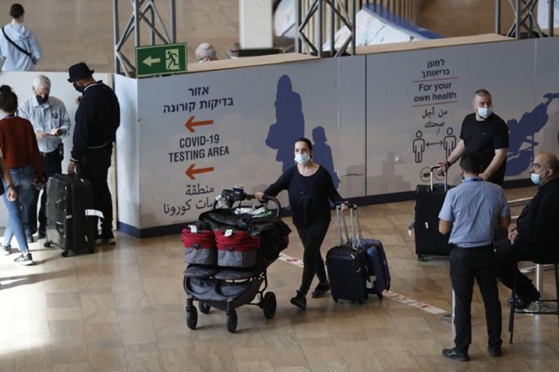Travelers at Ben Gurion Airport 