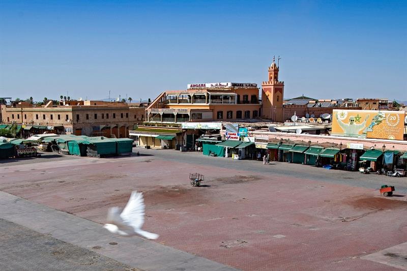 Jemaa el-Fna square in the Moroccan historic city of Marrakesh
