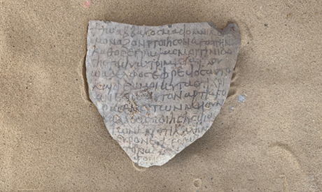 An ostraca with Greek text