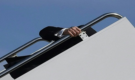 Joe Biden stumbles as he boards Air Force One