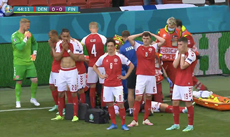 Eriksen collapses during Euro 2020 match	