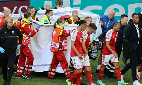 Eriksen taken to hospital after collapsing at Euro 2020