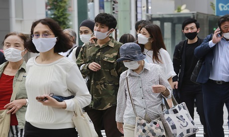 Japanese wearing masks