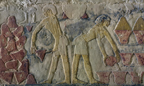 Baking in ancient Egypt (courtesy of the Ministry of Tourism and Antiquities)
