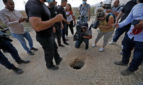 A hole used by six Palestinian prisons to escape from the Gilboa Prison