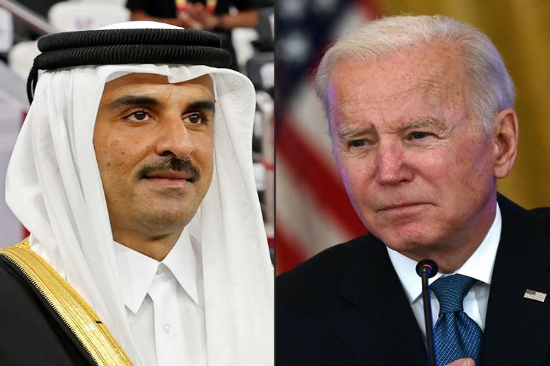 Tamim bin Hamad al-Thani and Joe Biden