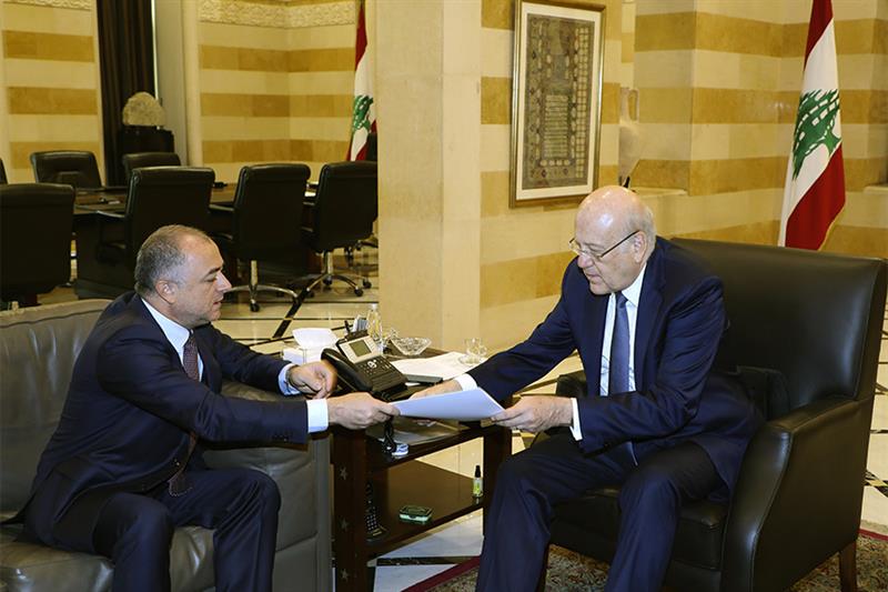 In this photo released by Lebanon s official government photographer Dalati Nohra, Lebanese Prime Mi