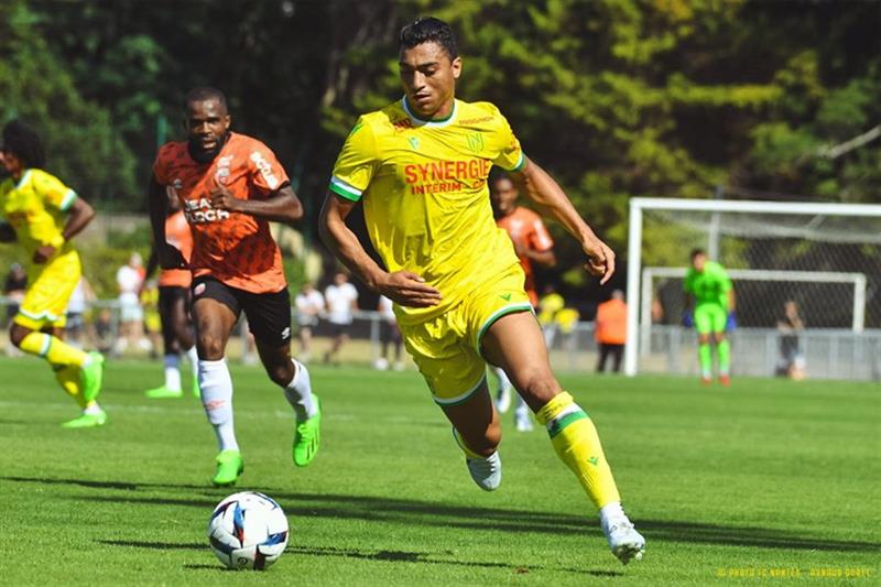 Mostafa Mohamed in action against FC Lorient.
