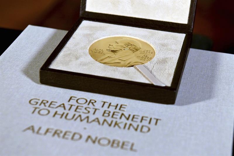 A Nobel diploma and medal