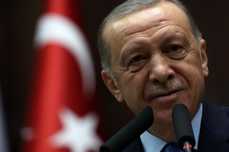 Turkish President and leader of the Justice and Development (AK) Party Recep Tayyip Erdogan 