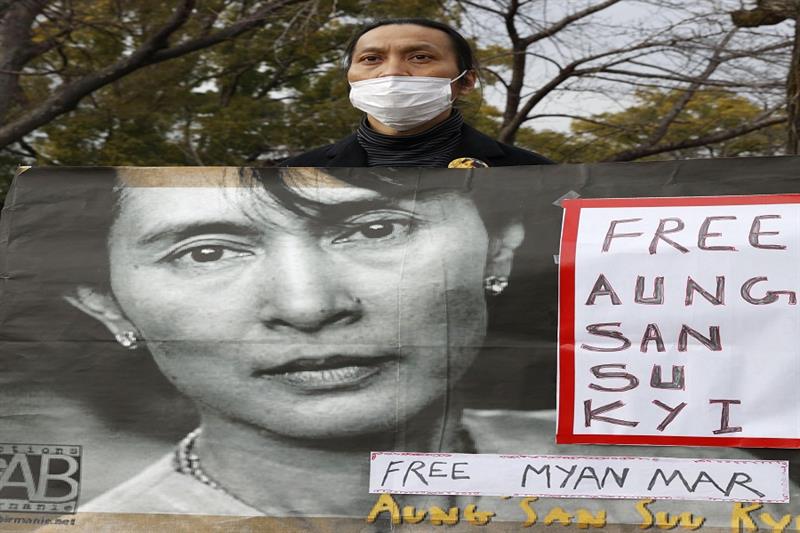 Image of deposed Myanmar leader Augn San Suu Kyi 