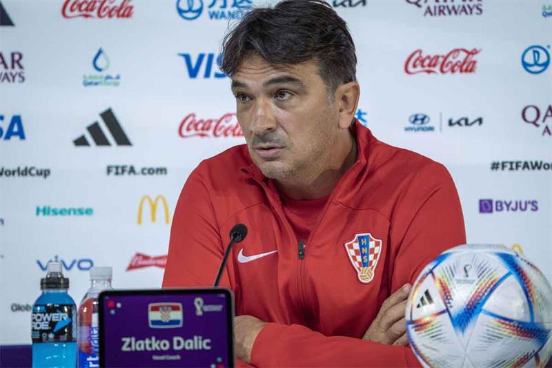 Croatia s head coach Zlatko Dalic speaks during a news conference on the eve of the quarterfinal Wor