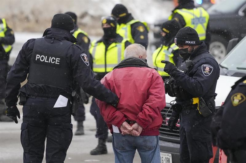 Protester arrested in Canada