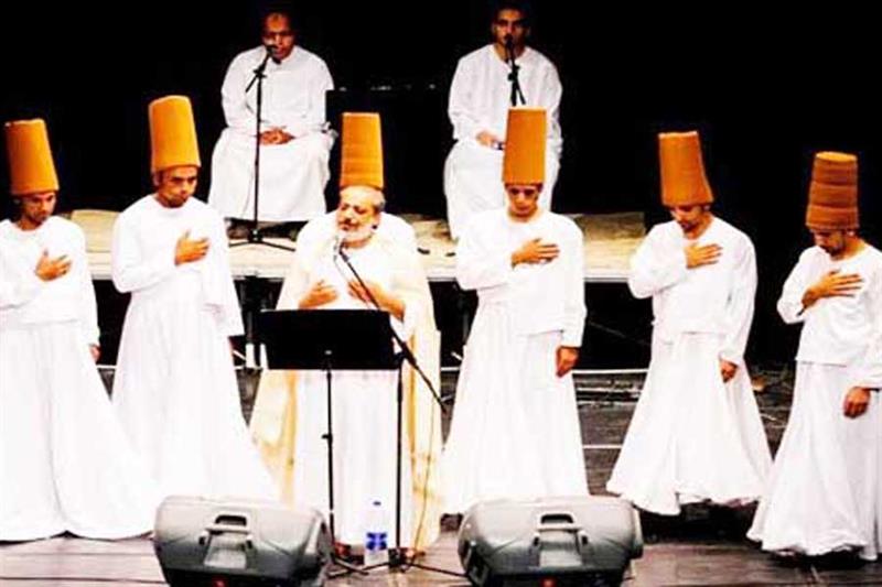 The Egyptian Mawlawiya troupe, led by Sufi chanter Amer El-Toni