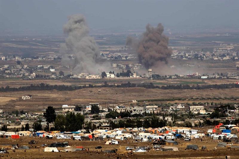 Airstrikes in Golan Heights, Syria 