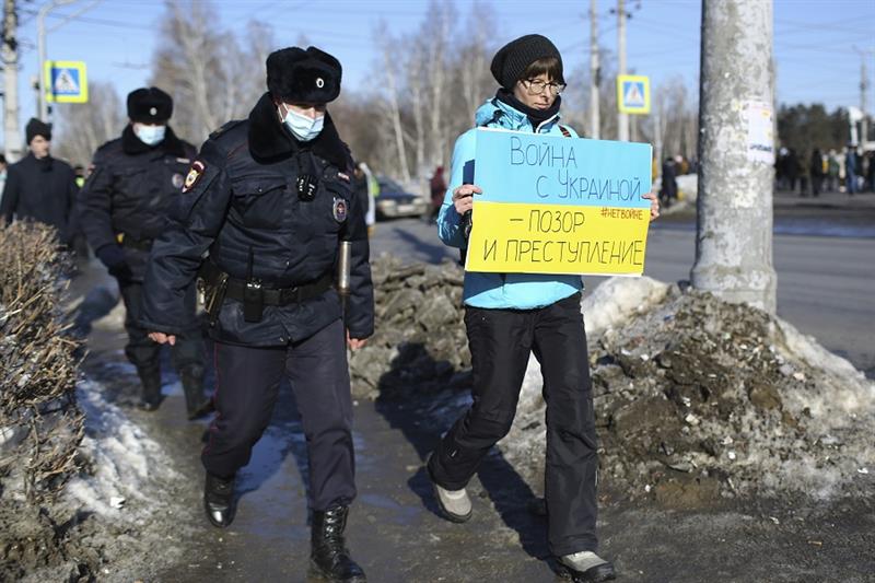 Demonstrator in Omsk, Russia