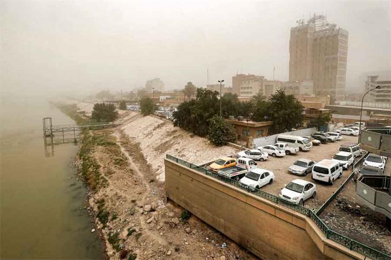 This picture taken on April 20, 2022 shows a view of the left bank (eastern) of the Tigris river fro