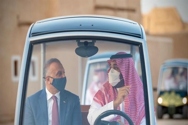 Saudi Crown Prince Mohammed bin Salman   Iraqi PM Mustafa Al-Kadhimi