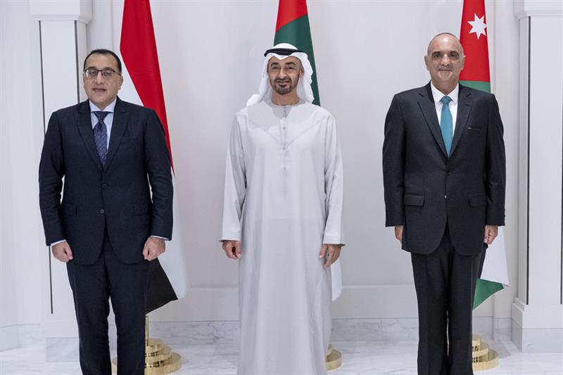 The prime ministers of Egypt, the UAE and Jordan