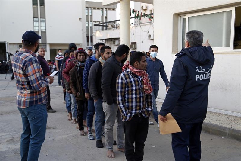 Detained migrants in Libya 