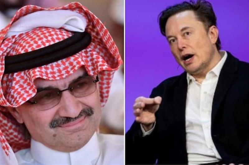 Saudi Prince Alwaleed Bin Talal Bin and Elon Musk