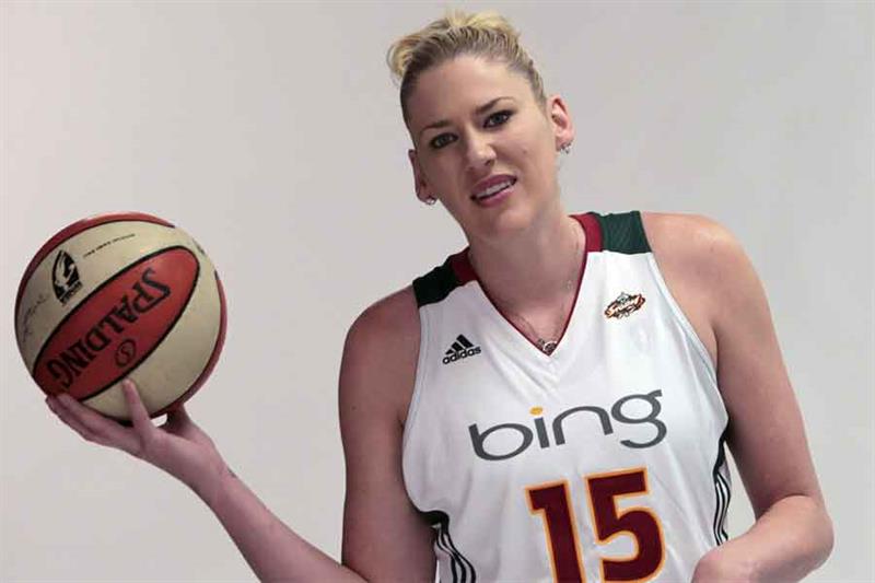Seattle Storm s Lauren Jackson waits to be photographed during the team s media day event, Friday, M
