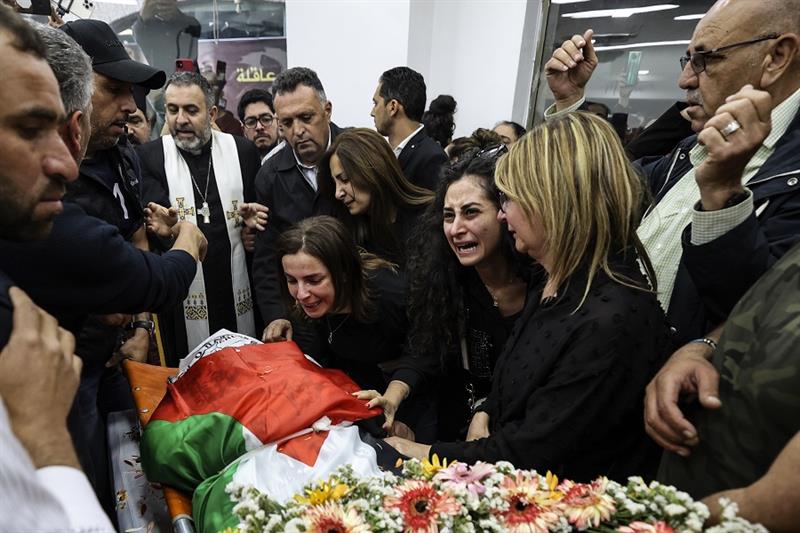 Shireen Abu Akleh coffin, Ramallah, Palestine