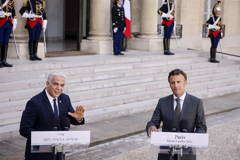 Macron Lapid conference 