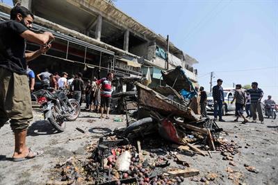 Market blast in north Syria kills at least 9, injures dozens