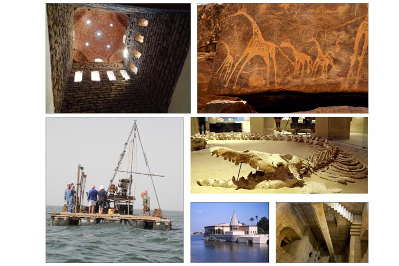 Clockwise from top left: Wind catcher, Hassan Fathy s architectural legacy  Rock art showing giraffe