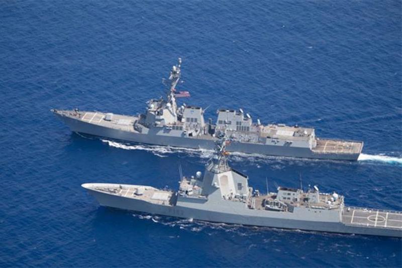 Egyptian, US and Spanish naval forces