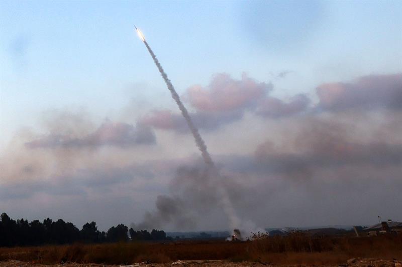 A missile from Israel s Iron Dome air defence system