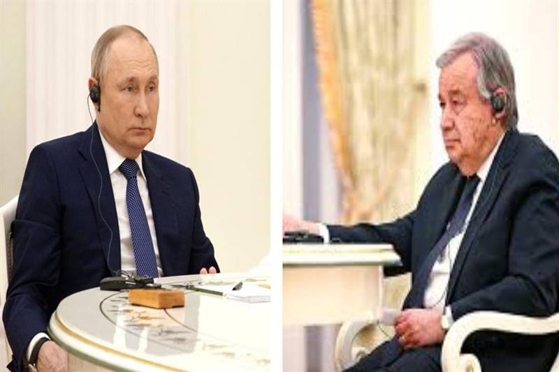 Vladimir Putin and Antonio Guterres