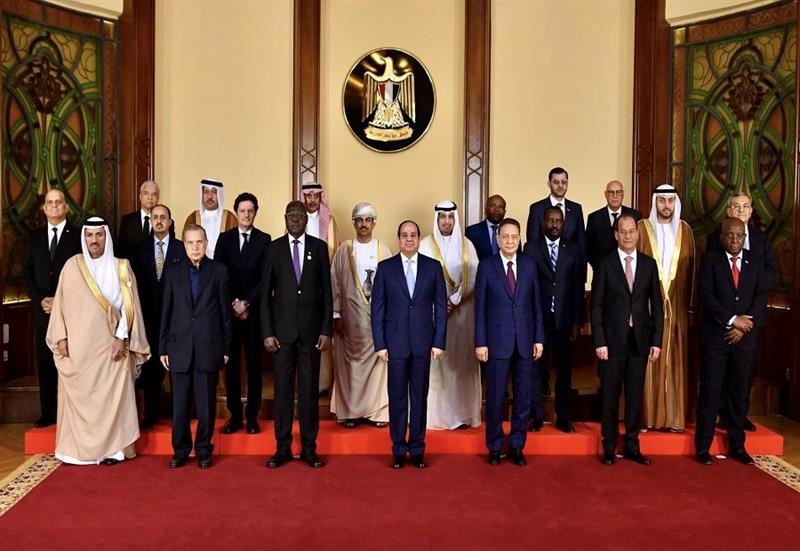 President Sisi made meets with Arab information ministers at Al-Ittihadiya presidential palace in Ca