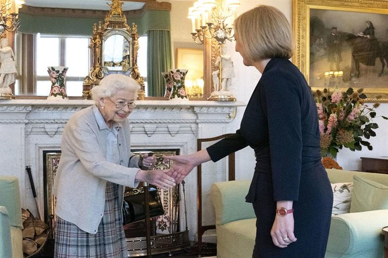 Britain s Queen Elizabeth II and Liz Truss