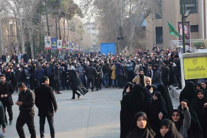 People take part in an anti-government protest organised by University of Tehran held after Iran s a