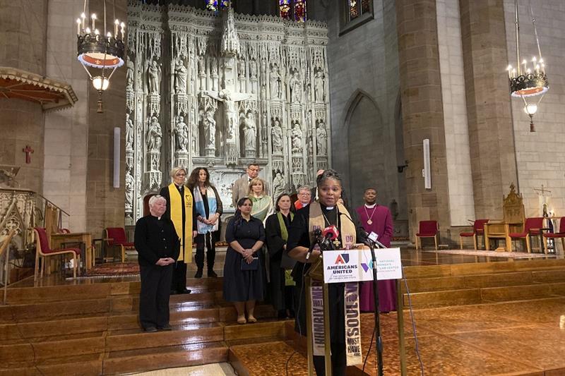 Traci Blackmon speaks during a news conference on Thursday, Jan. 19, 2023, at Christ Church Cathedra