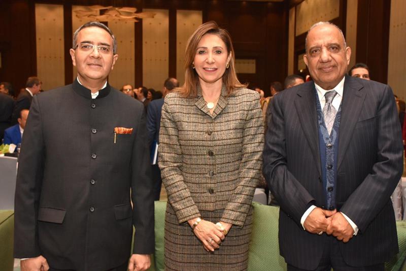 Indian Ambassador Ajit Gupte, Culture Minister Nevine El-Kilany, Minister of Public Enterprises Sect
